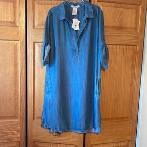 NWOT Philosophy denim shirt sleeve dress size large